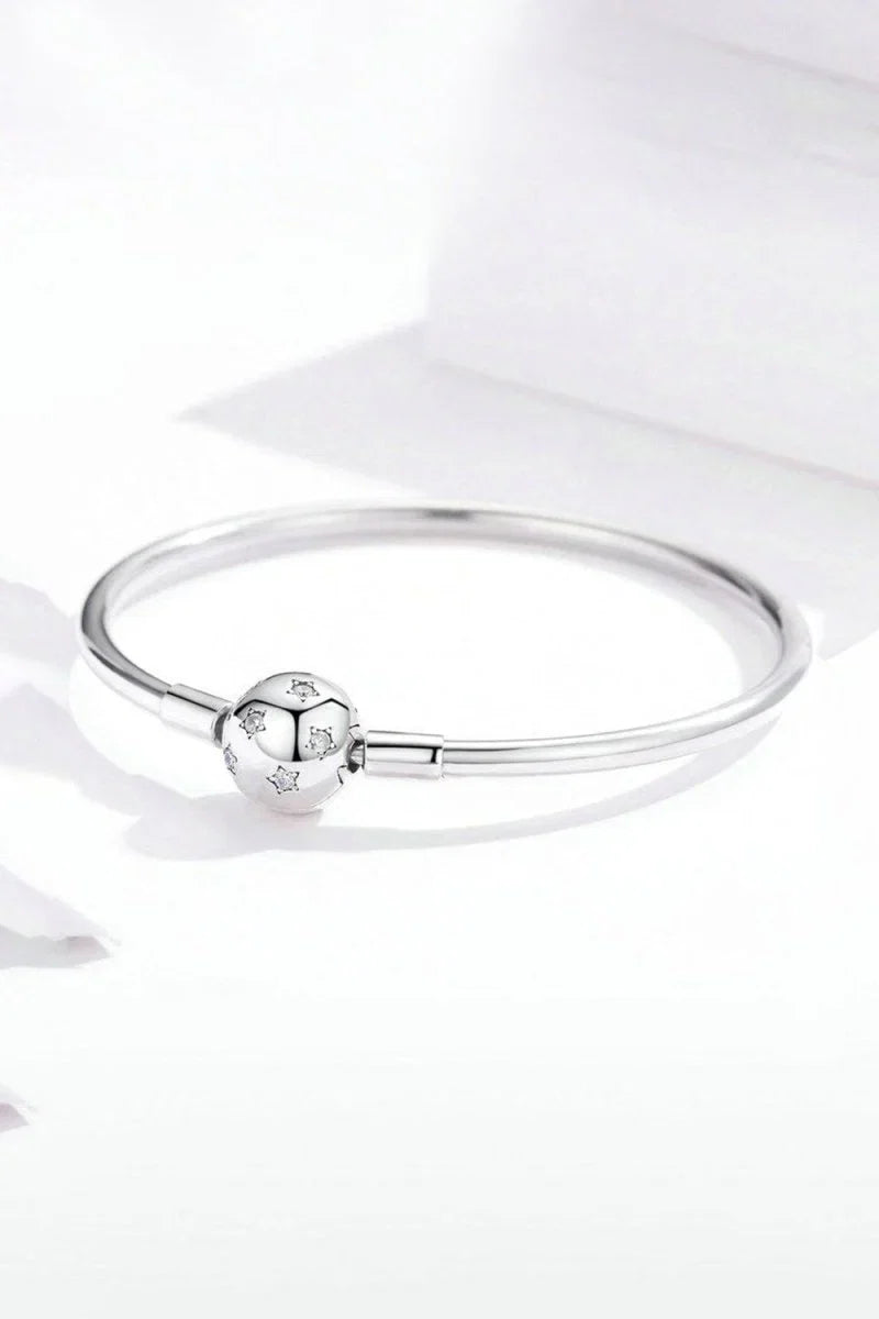 Star Bangle Bracelet In Sterling Silver