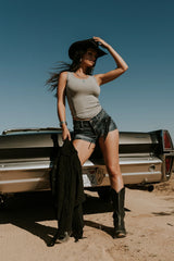 Bridget Fringe Jacket in Black