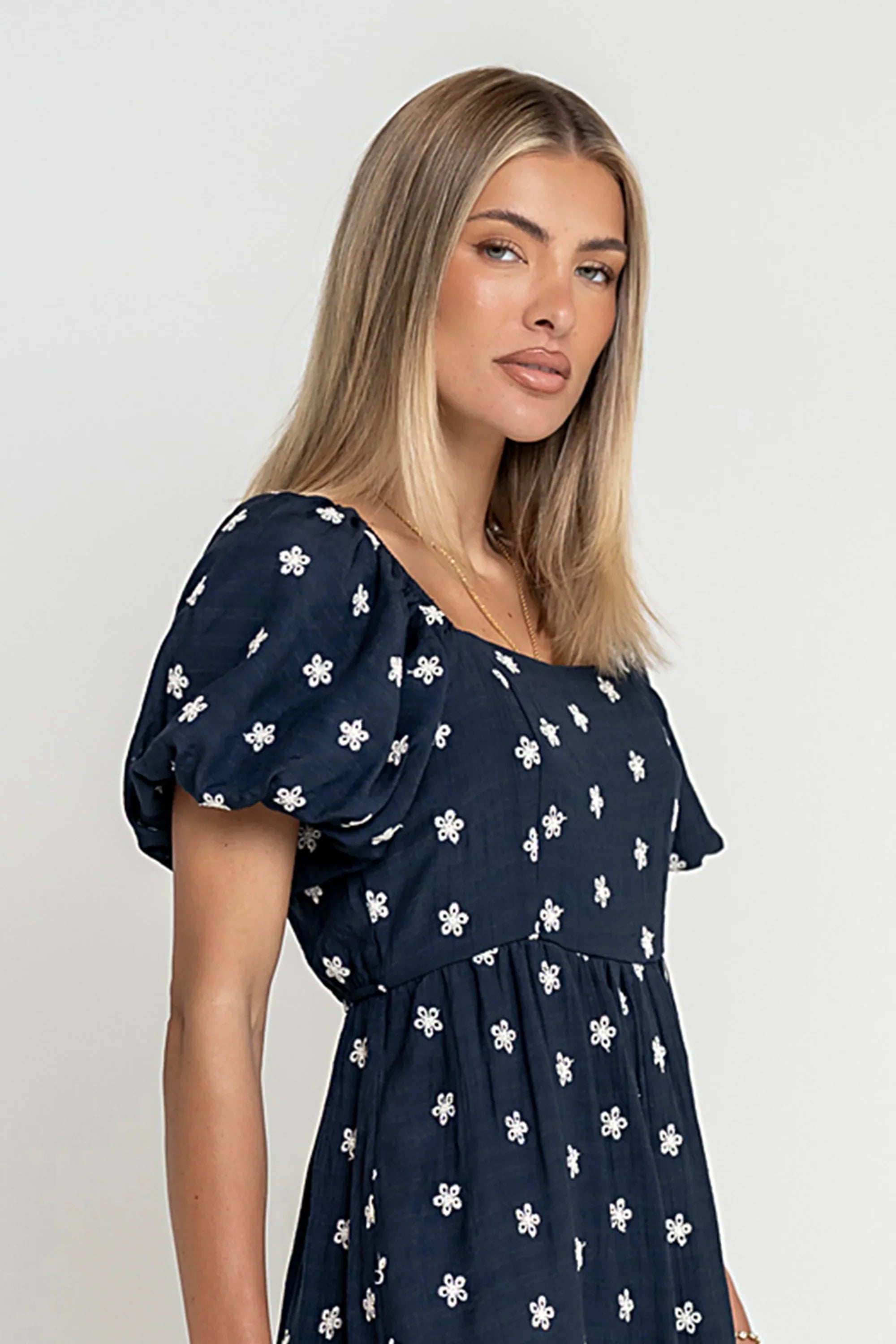 Tara Embroidered Midi Dress