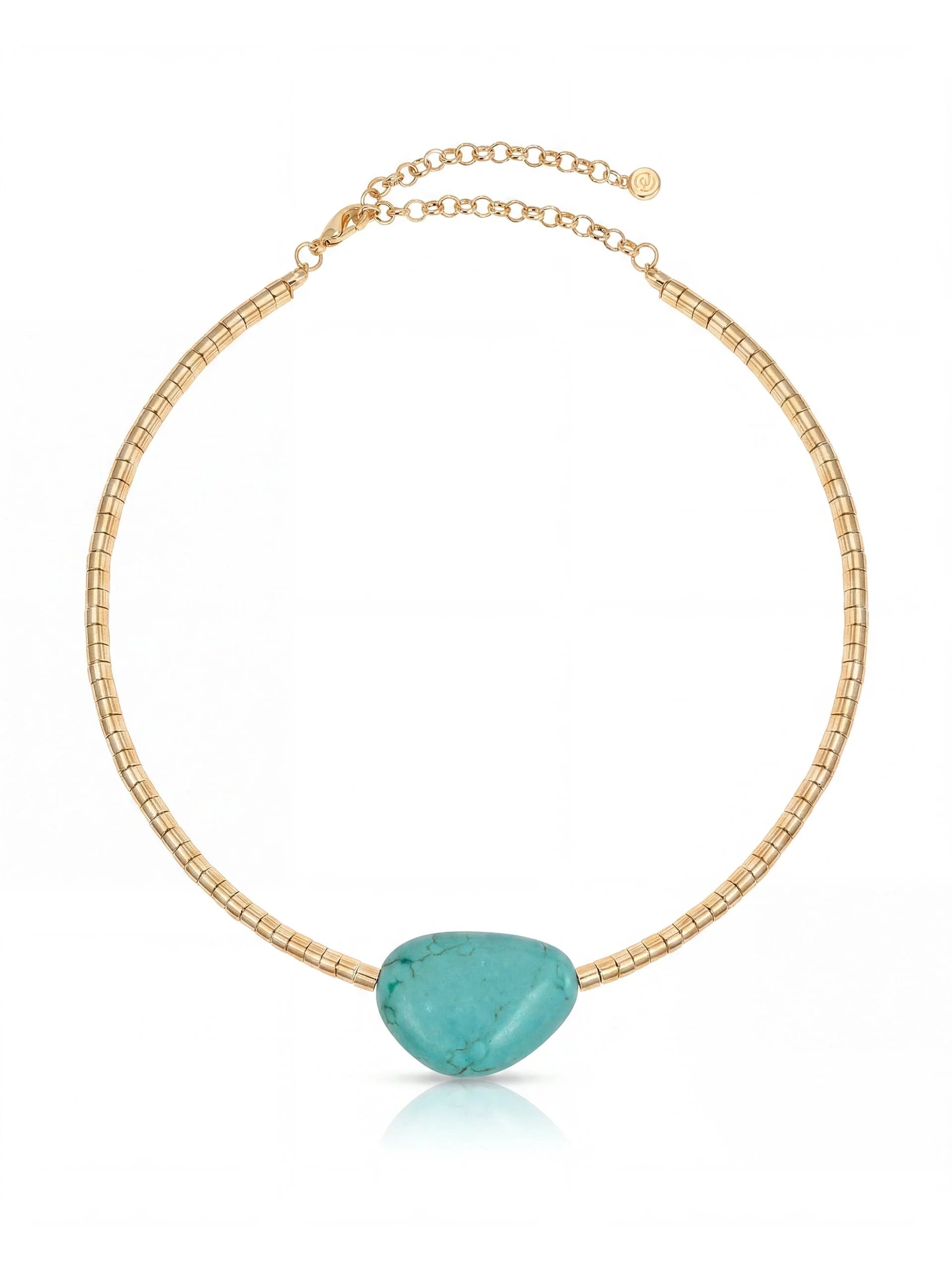 Beaded Turquoise Nugget Necklace