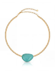 Beaded Turquoise Nugget Necklace
