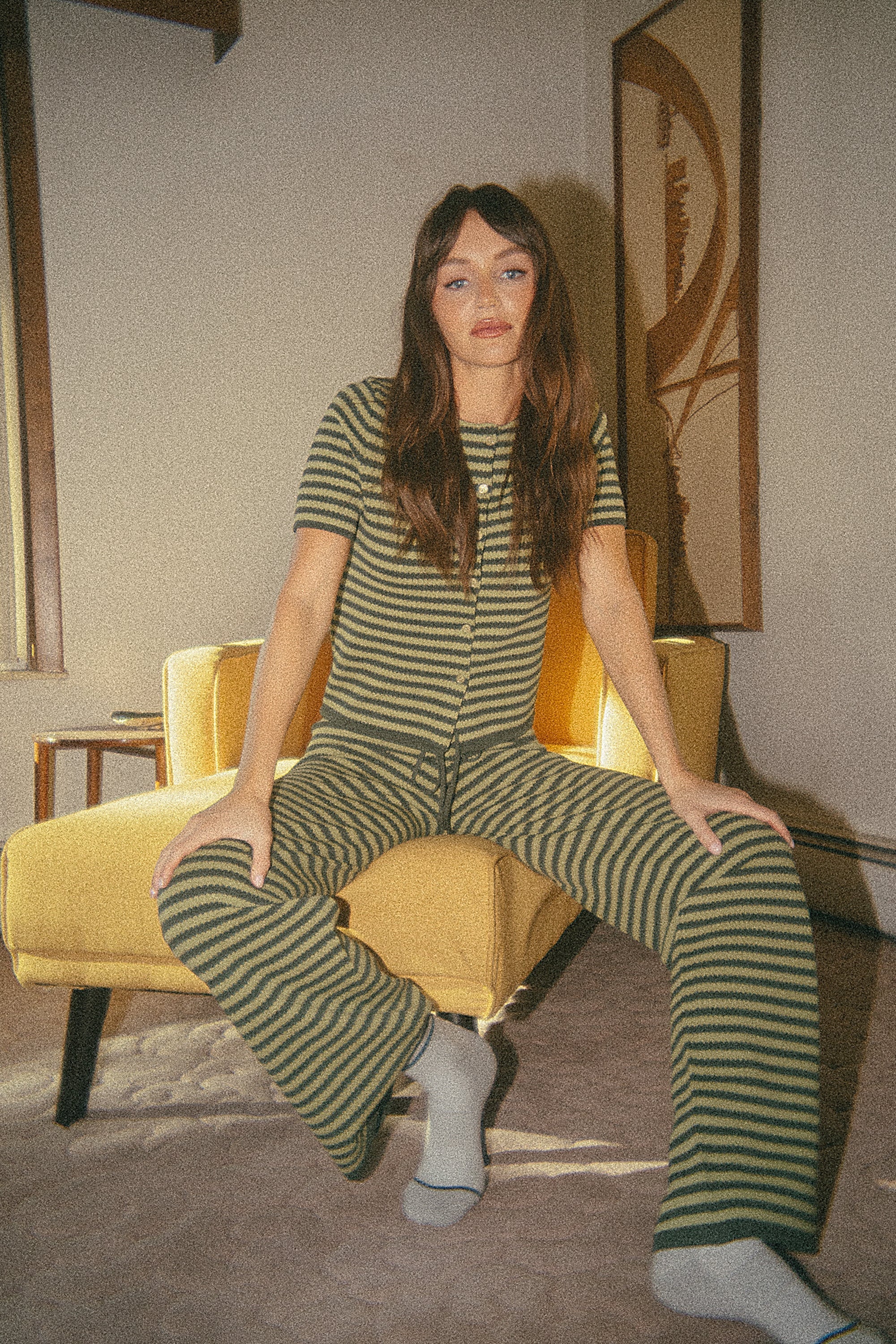 Ireland Striped Wide Leg Pants in Green FINAL SALE