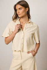 Perrie Floral Button Up in Cream FINAL SALE