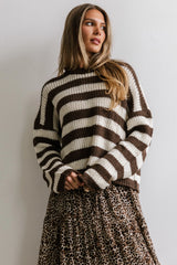 Beckam Striped Sweater in Mocha