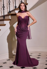 Faith Gown Fitted Dress With Scarf