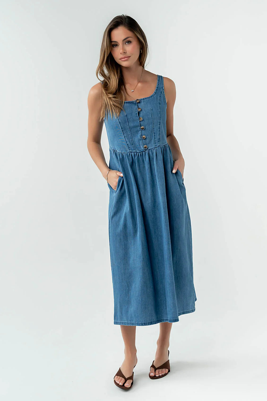 Jacklyn Denim Midi Dress