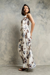Eden Floral Midi Skirt in Cream