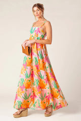 BON VOYAGE MAXI DRESS PINK ORANGE