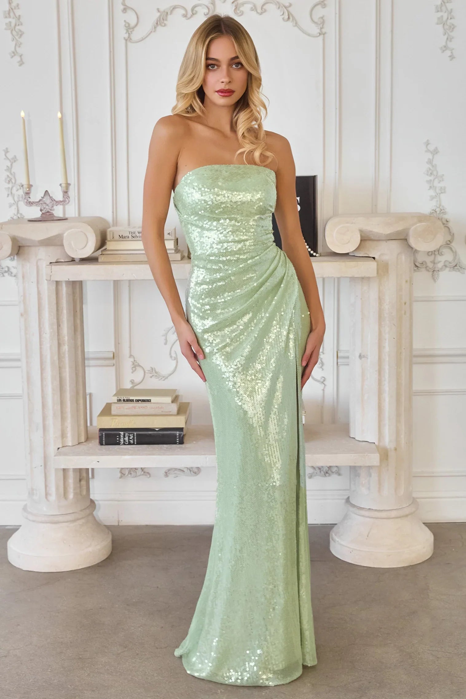 Shauna Gown Strapless Sequin Dress