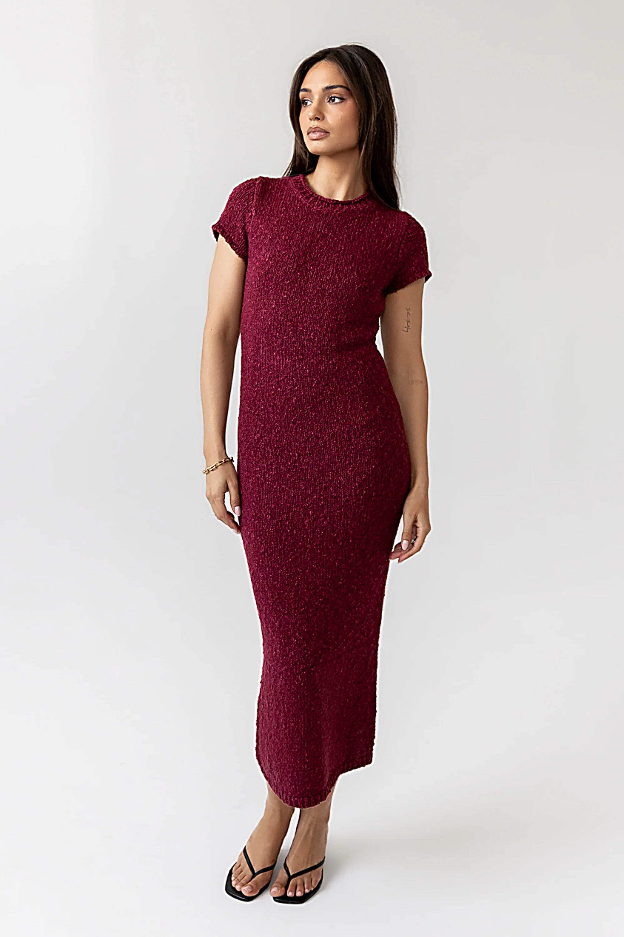 Hadley Knit Maxi Dress in Plum
