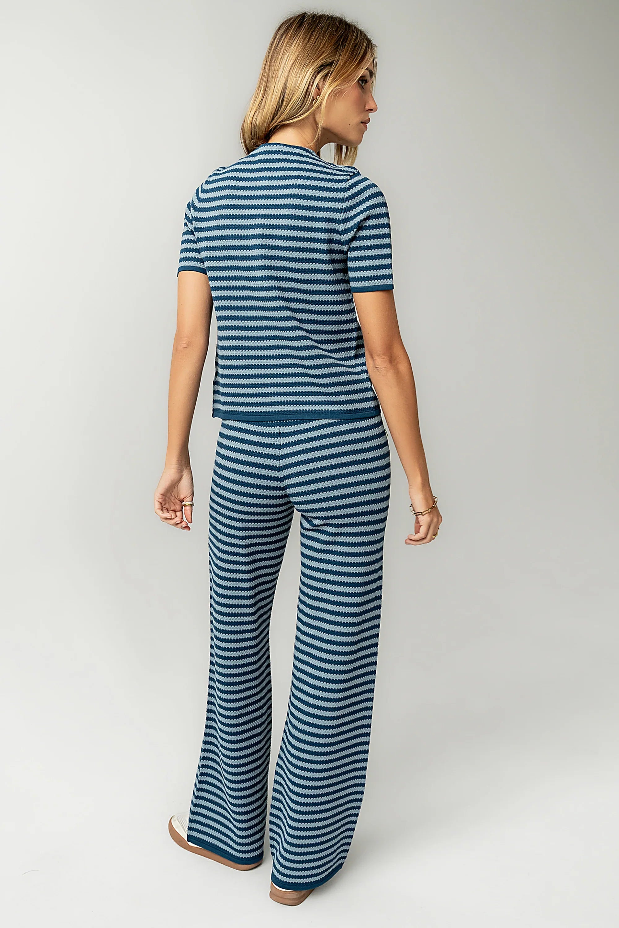 Ireland Striped Wide Leg Pants in Blue FINAL SALE