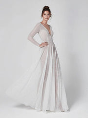 Bohemian A Line Sparkly Sequined Luxury Wedding Dresses