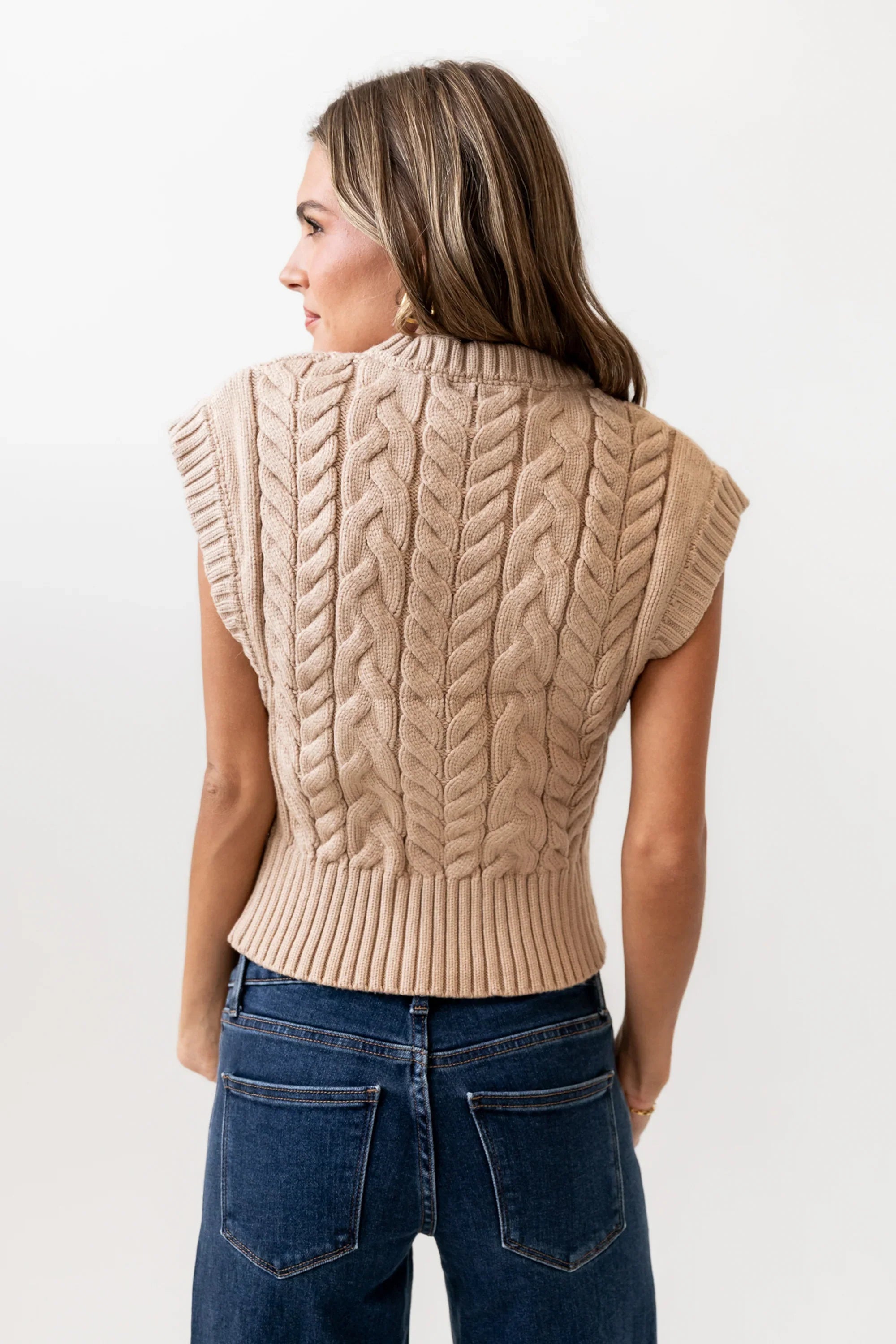 Lennie Cable Knit Top in Taupe FINAL SALE