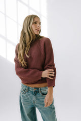 Shayla Knit Sweater in Burgundy FINAL SALE