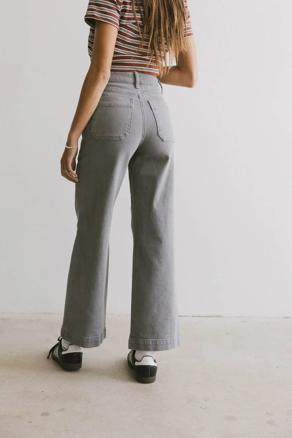 Leila Wide Leg Jeans in Grey FINAL SALE