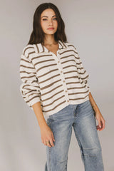 Harper Striped Cardigan in Olive FINAL SALE