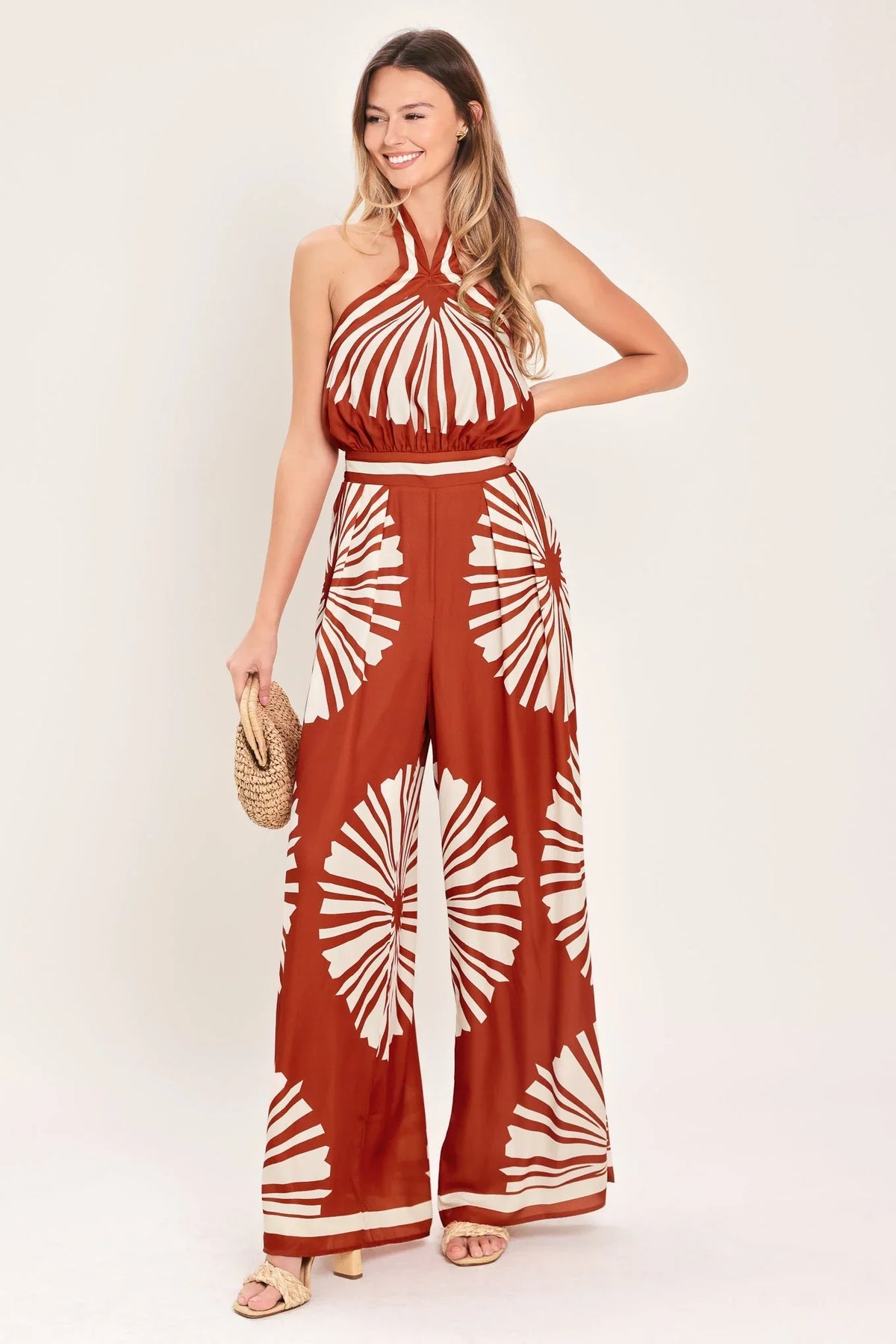SUMMER RADIANCE TERRACOTTA JUMPSUIT