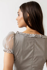 Alana Plaid Mini Dress in Sage