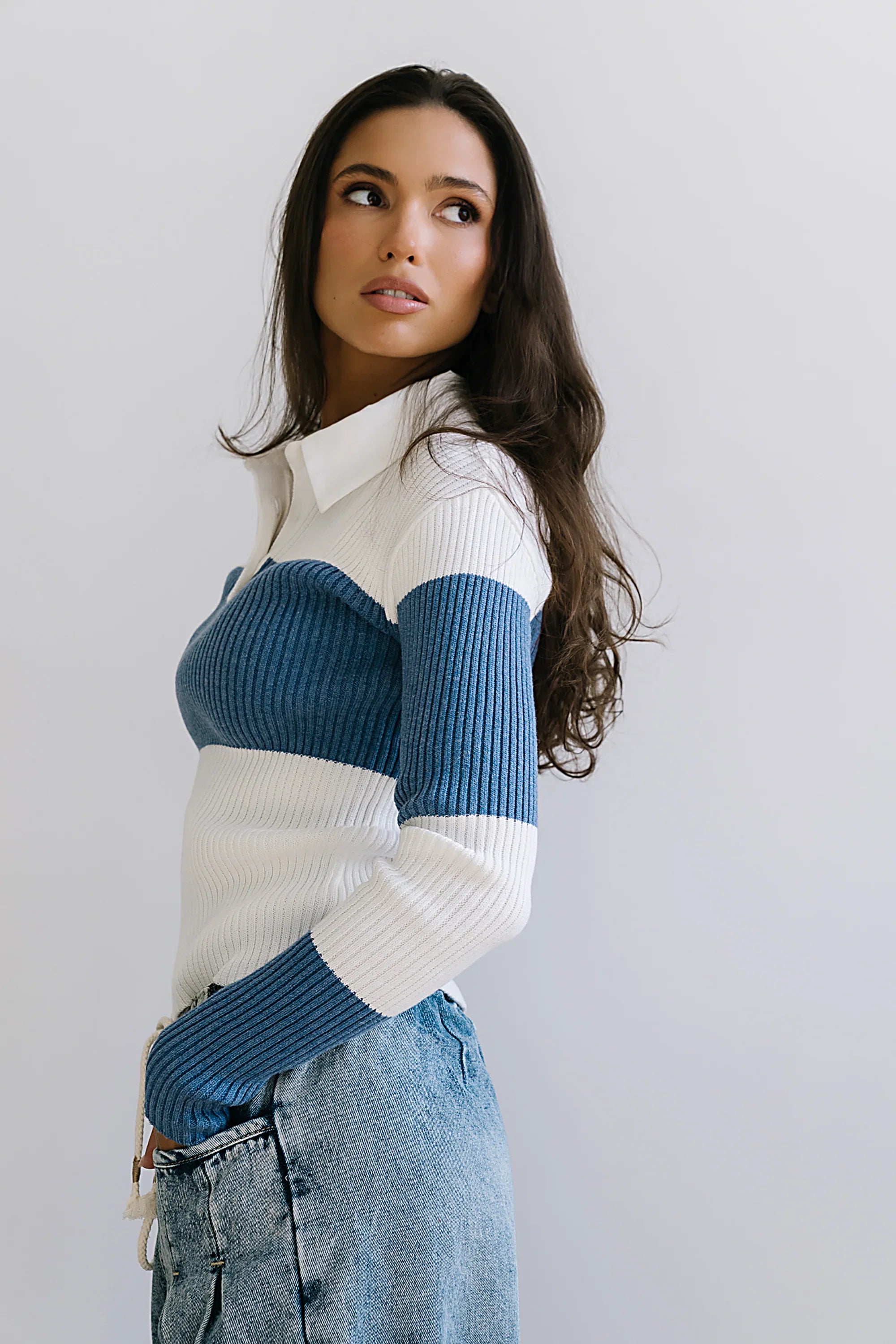 Wrenley Striped Sweater in Blue FINAL SALE
