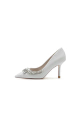 Glitter Pointed Toe Womens Wedding Shoes With Rhinestone