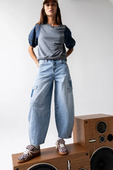 Rory Contrast Top in Denim FINAL SALE