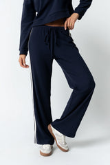 Kourtney Waffle Knit Pants in Navy