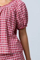 Ambree Gingham Button Up Top