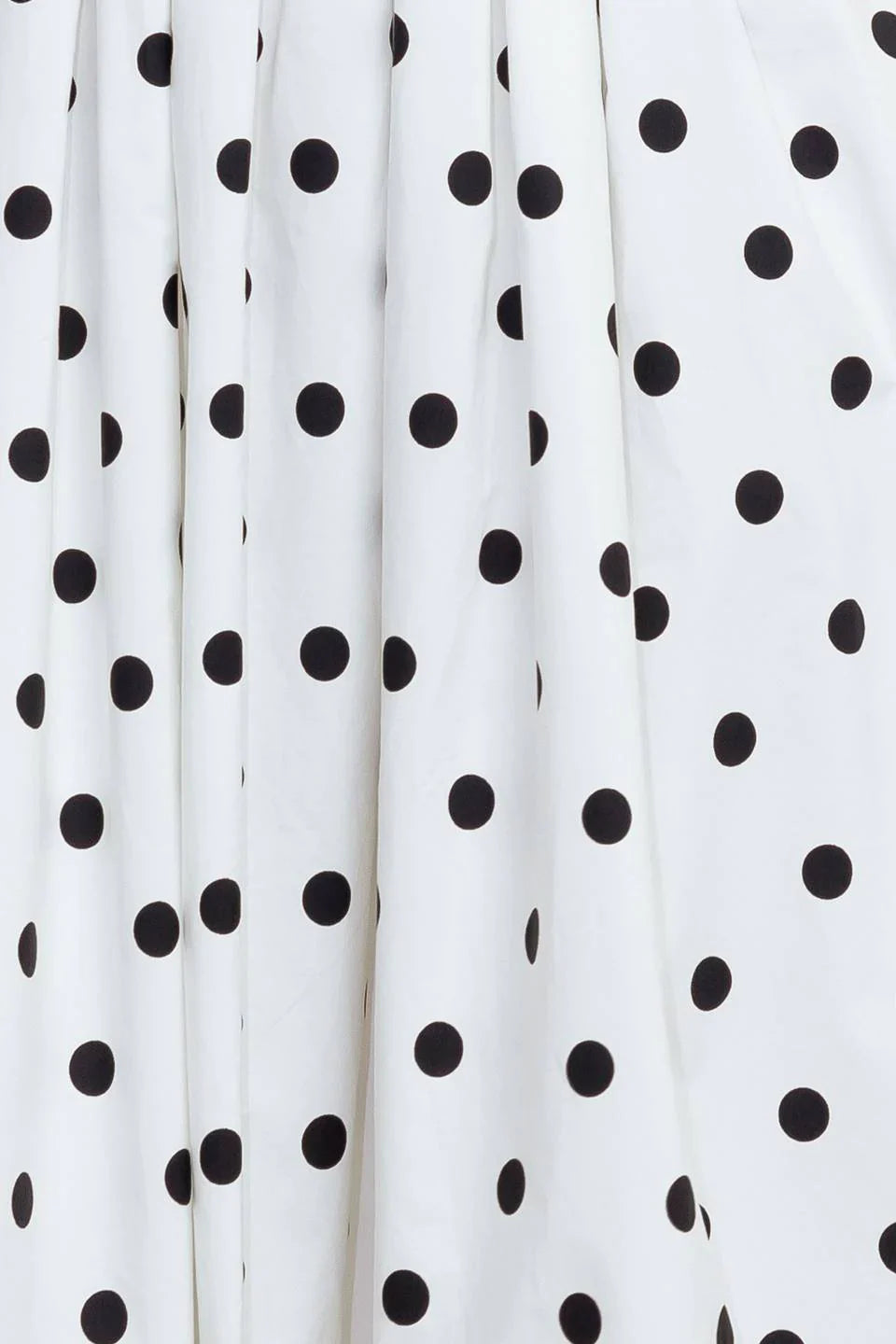 WHITE BLACK POLKA DOT BUBBLE HEM MIDI DRESS