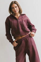 Ezra Zip Up in Burgundy FINAL SALE