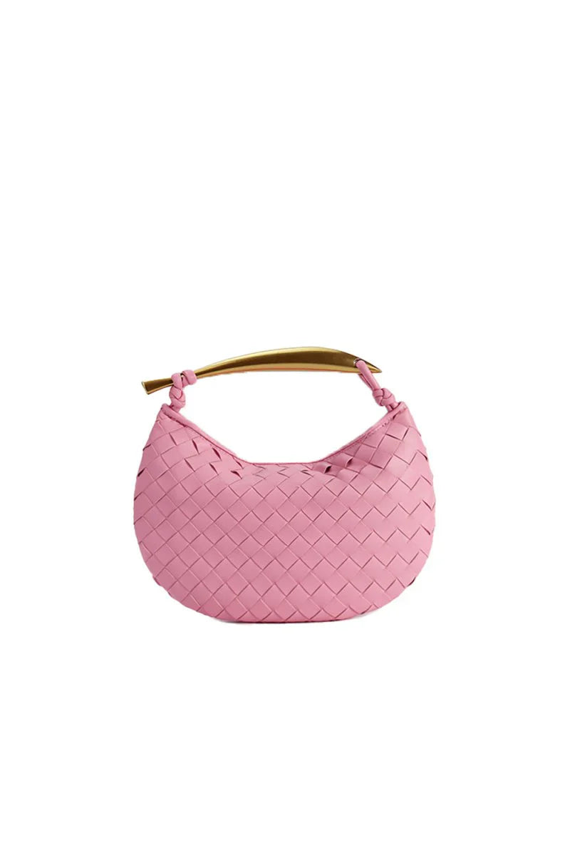 Womens Woven Dumpling Clutch Bag
