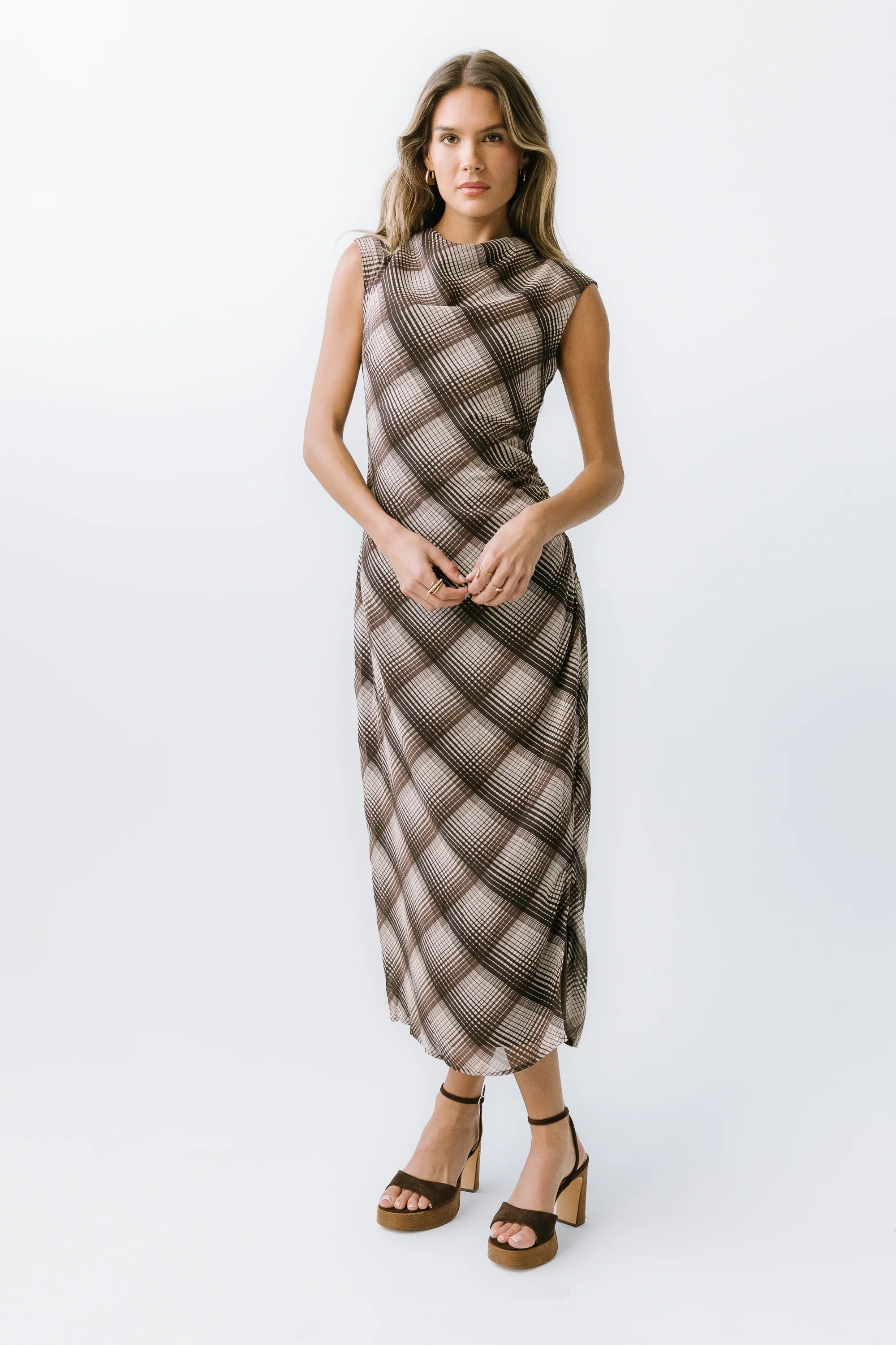 Maxine Plaid Maxi Dress