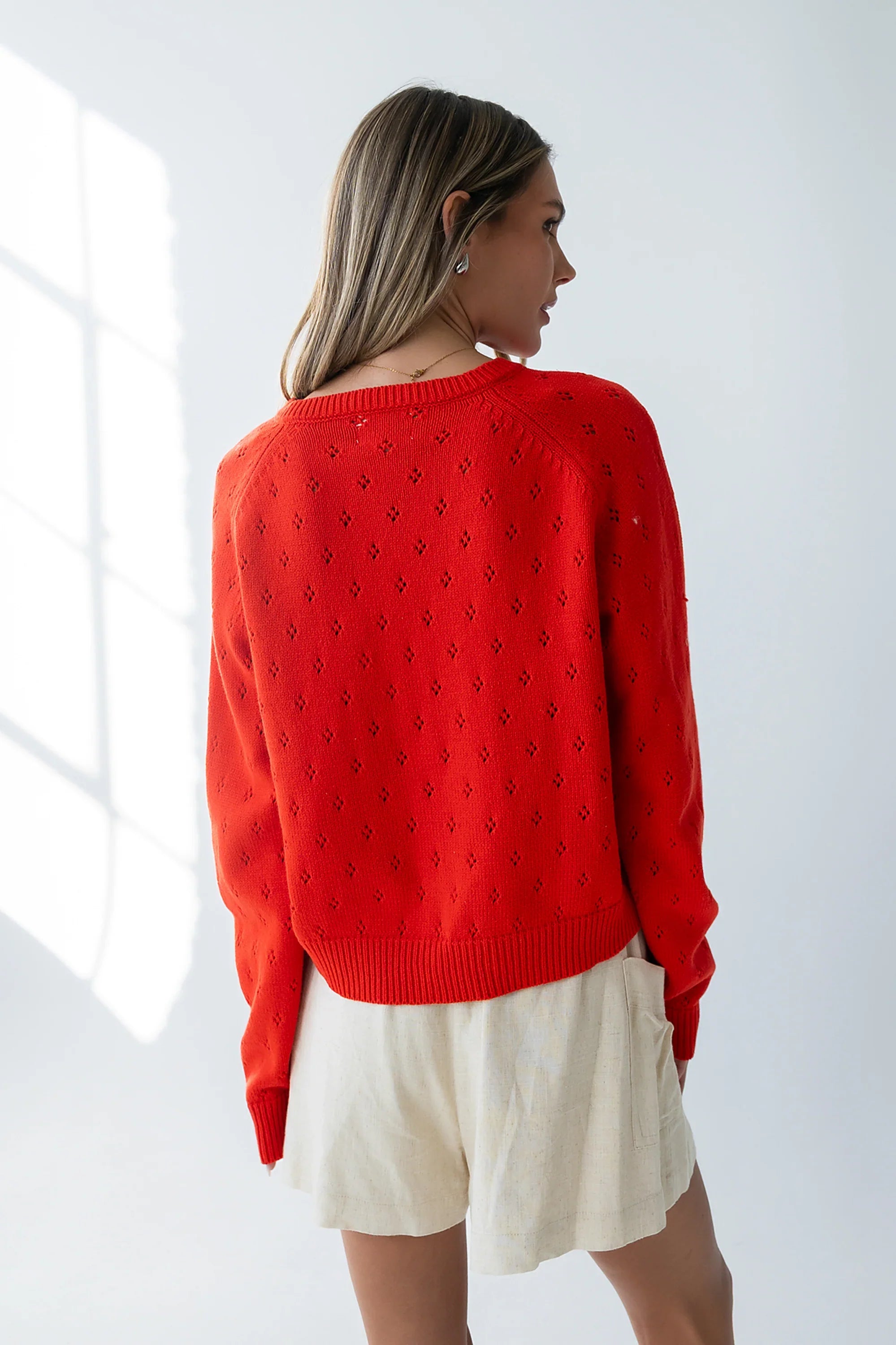 Kareena Knit Cardigan in Red