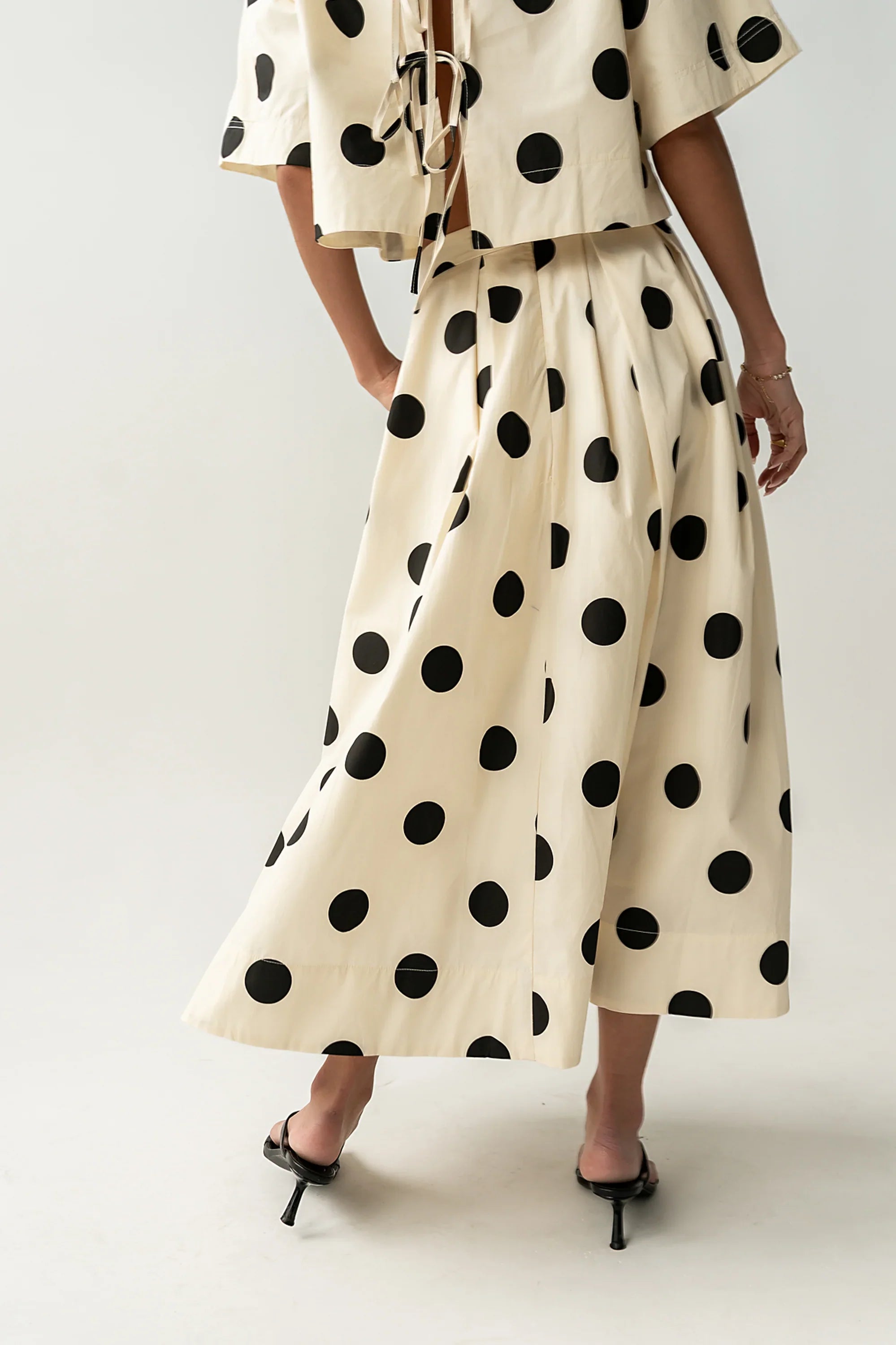 Jacklynn Polka Dot Midi Skirt