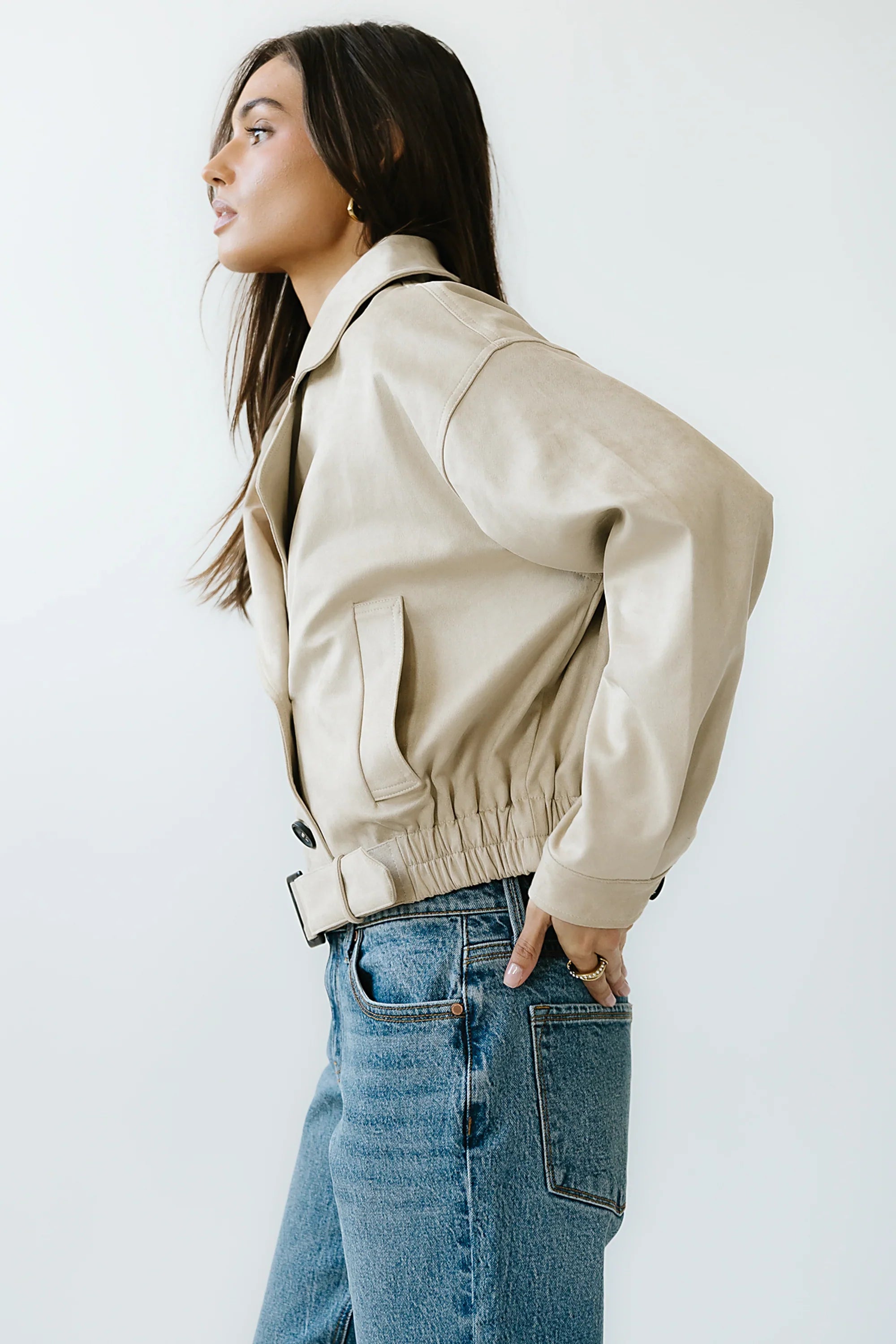 Jane Suede Cropped Trench Coat FINAL SALE