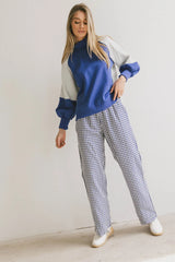 Romero Gingham Pants in Navy FINAL SALE