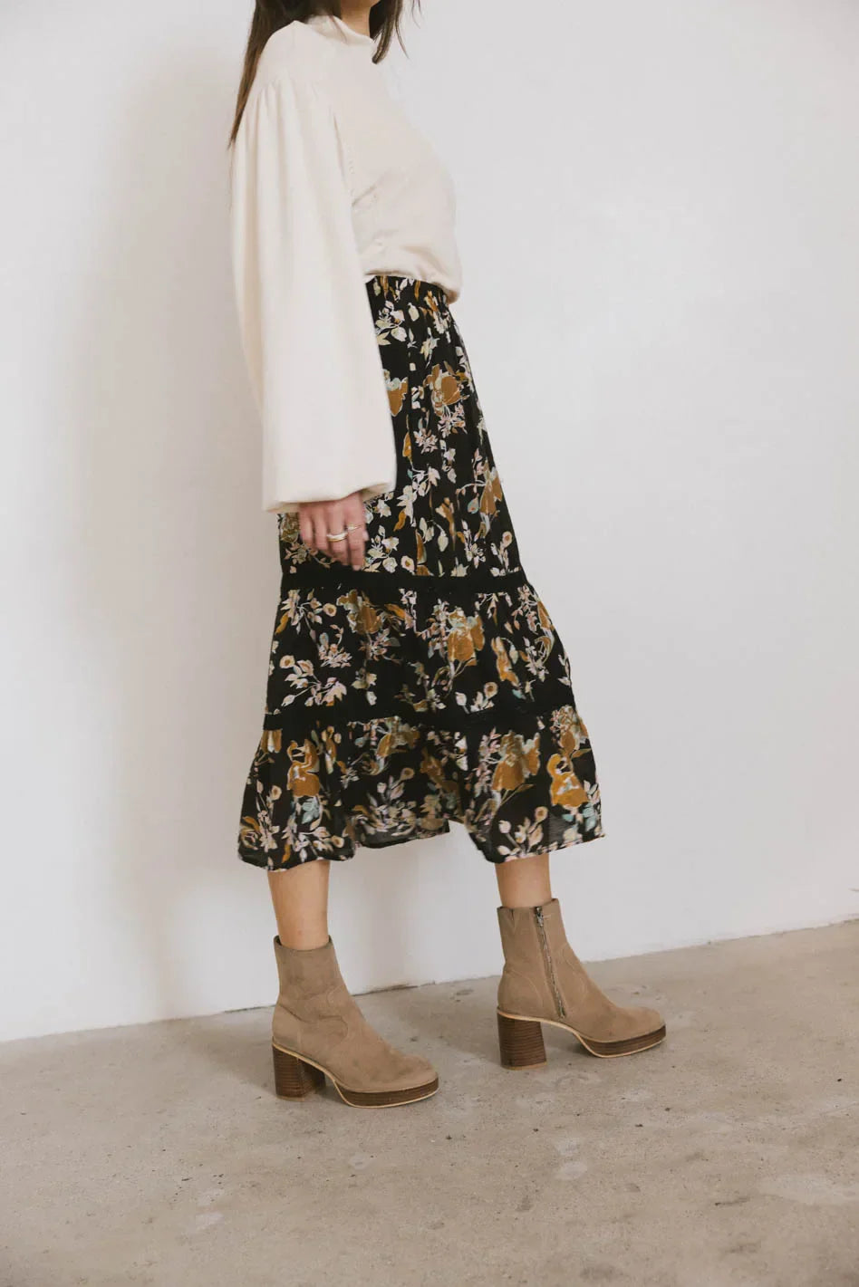 Cindie Tiered Midi Skirt FINAL SALE