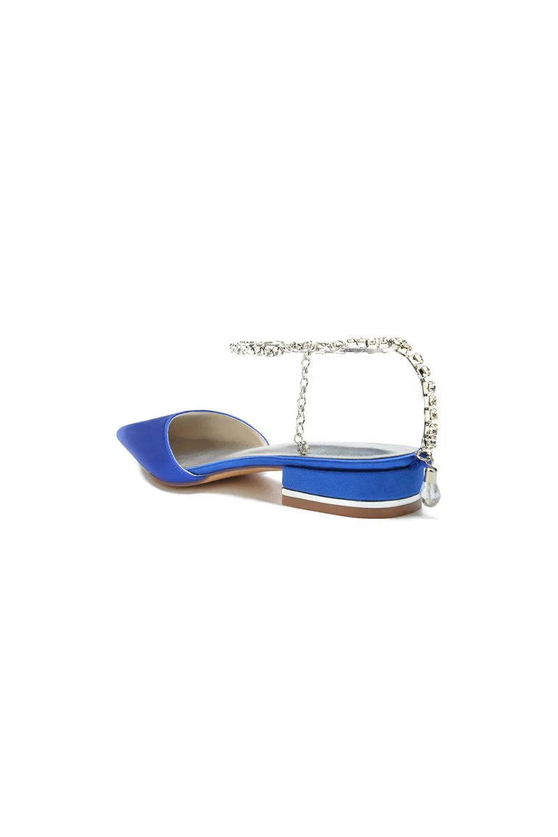 Crystal Strap Cocktail Pointed Toe Flats