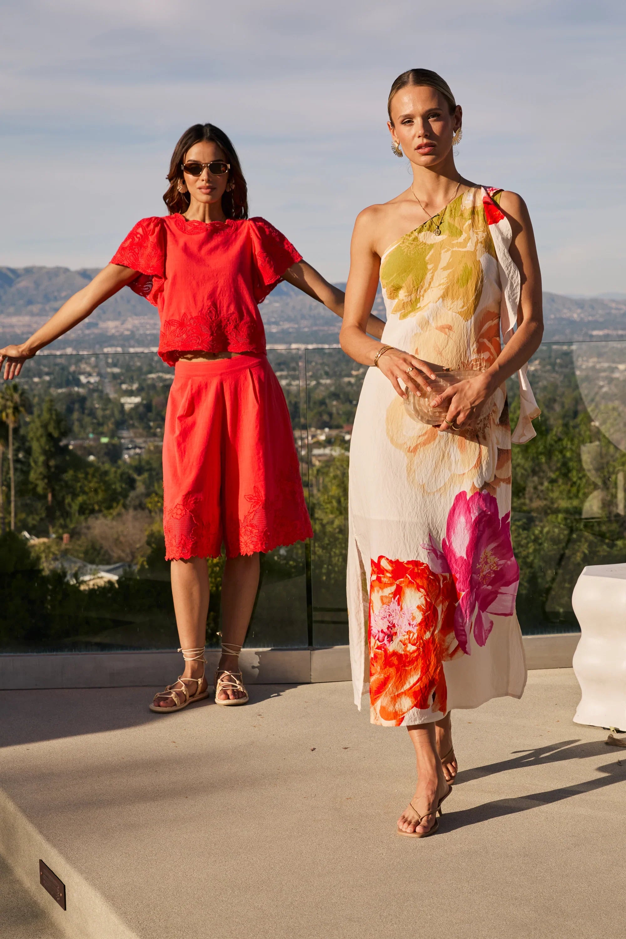 Erica Asymmetrical Floral Maxi Dress