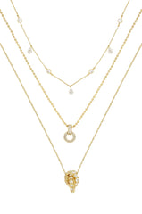 Dainty Crystal Trio Necklace Set