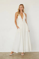 Arden Linen Halter Maxi Dress