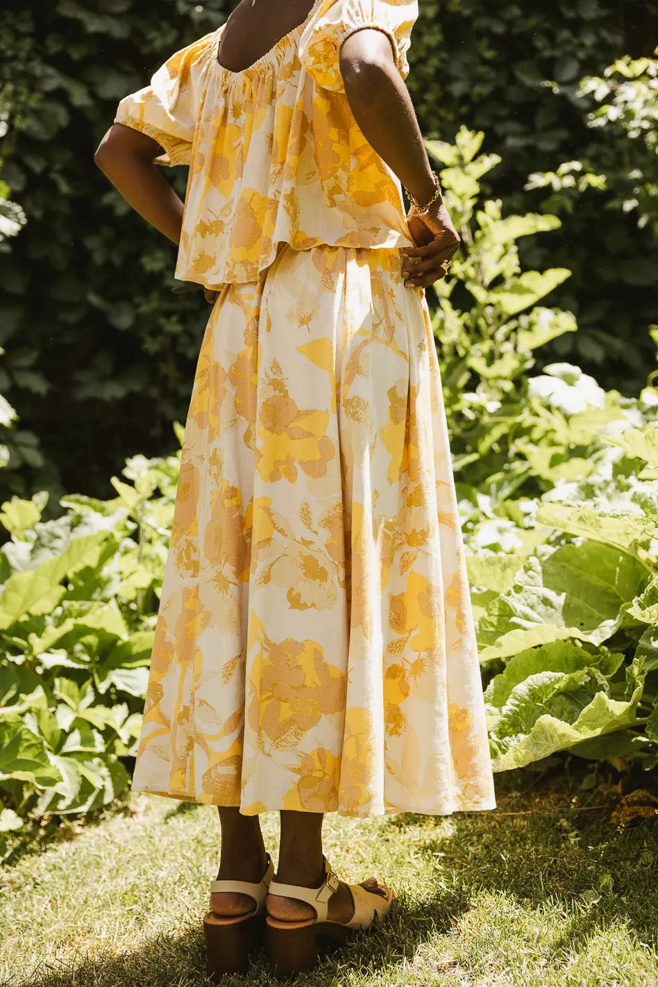 Saffron Floral Midi Skirt FINAL SALE