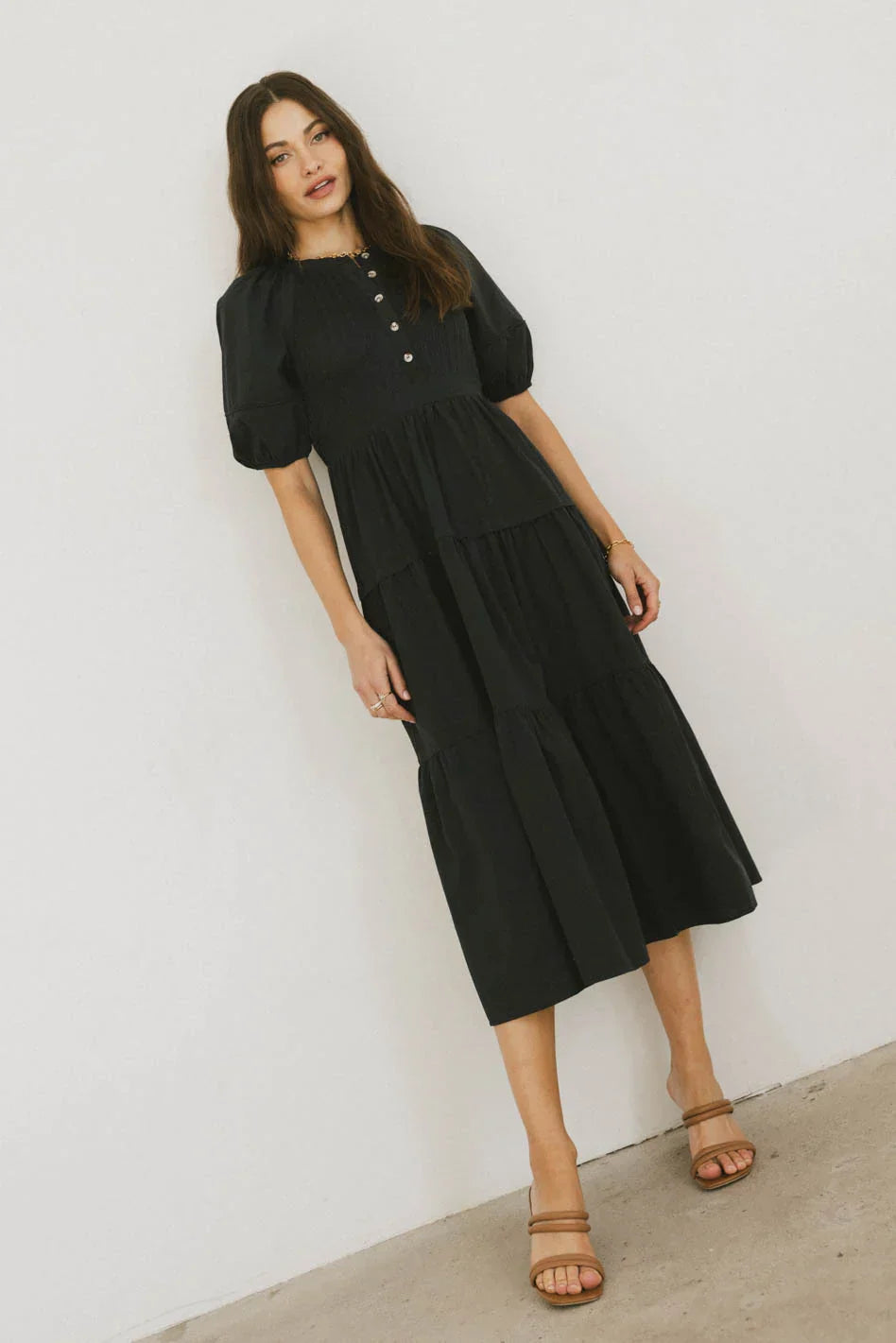 Leandra Midi Dress in Navy FINAL SALE
