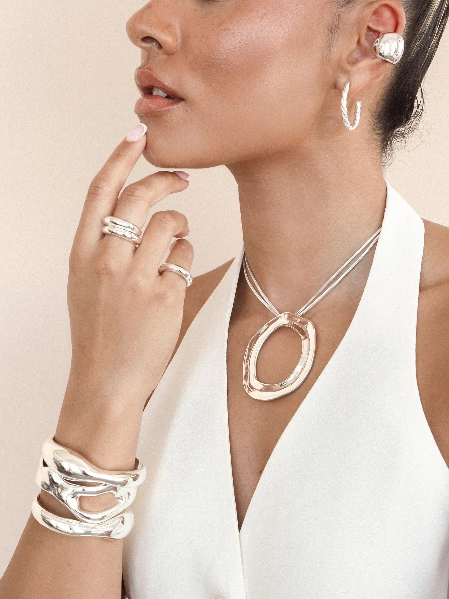 Open Abstract Cuff Bracelet