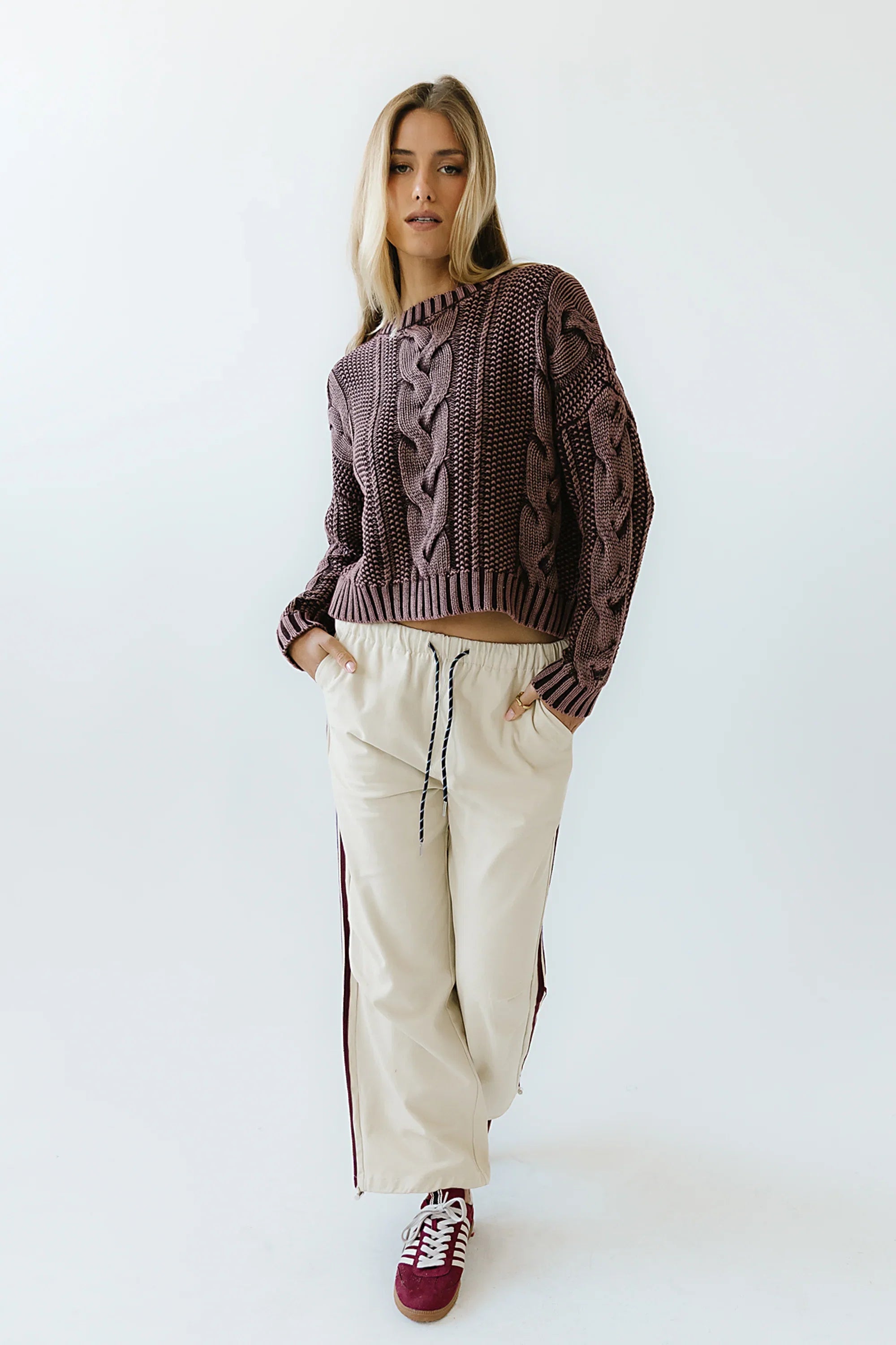 Josephine Knit Sweater in Red Brown FINAL SALE