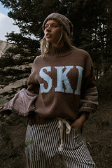 Ski Knit Sweater in Brown FINAL SALE