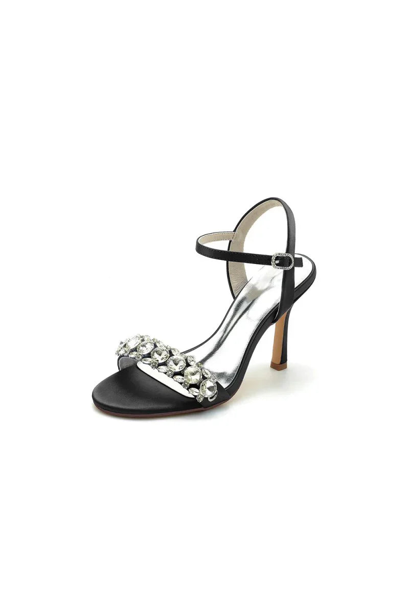 Rhinestone Open Toe Stiletto Heels