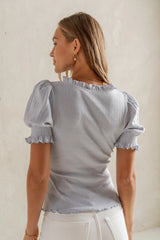 Violet Knit Top in Light Blue FINAL SALE