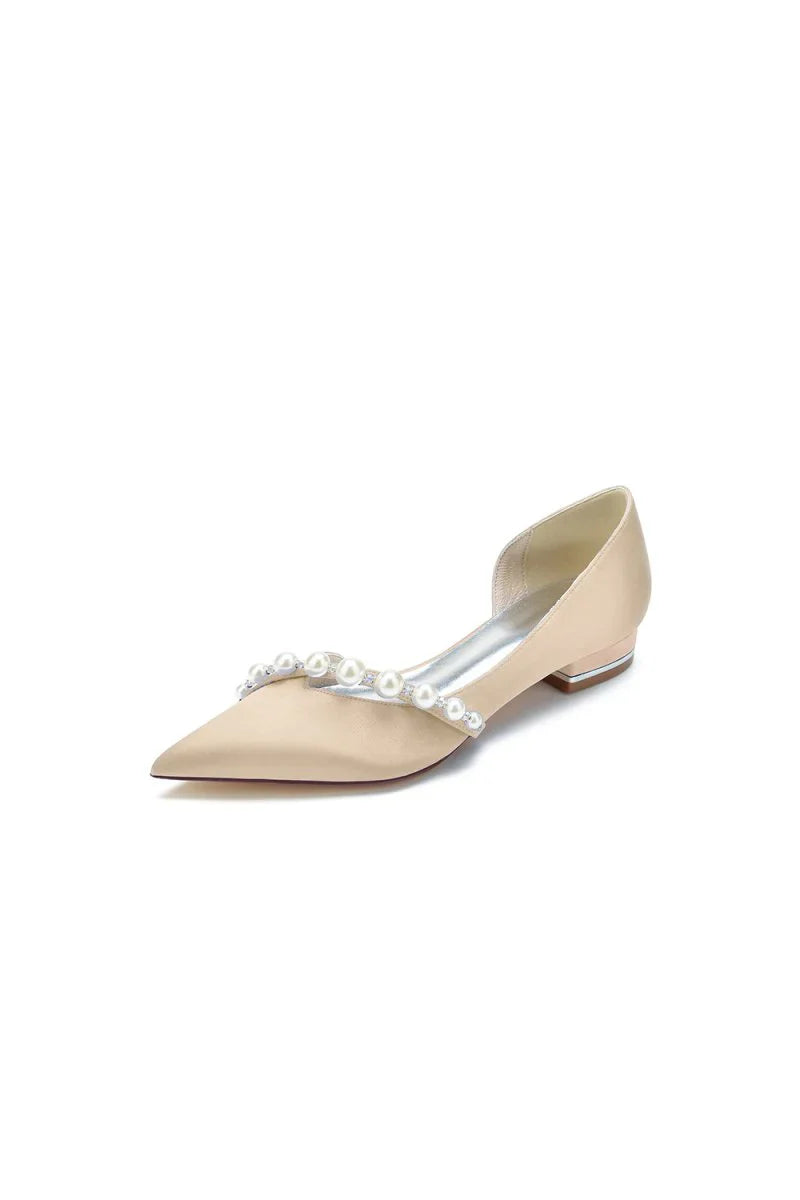 Pearl Pointed Toe Kitten Heels