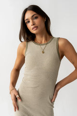 Kamber Striped Midi Tank Dress in Green