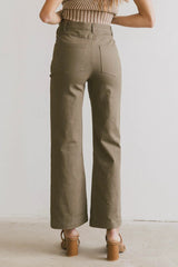 Sable Straight Leg Pants in Olive FINAL SALE